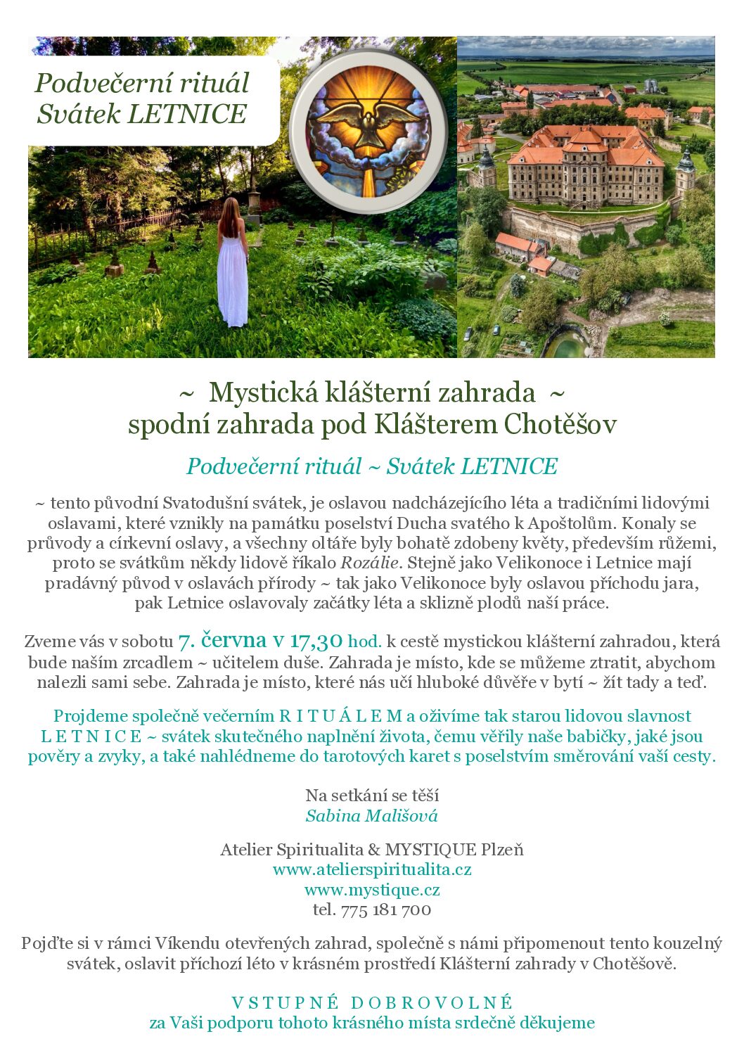Mystická klášterní zahrada 2025 Malování MANDALY Plzeň kurz